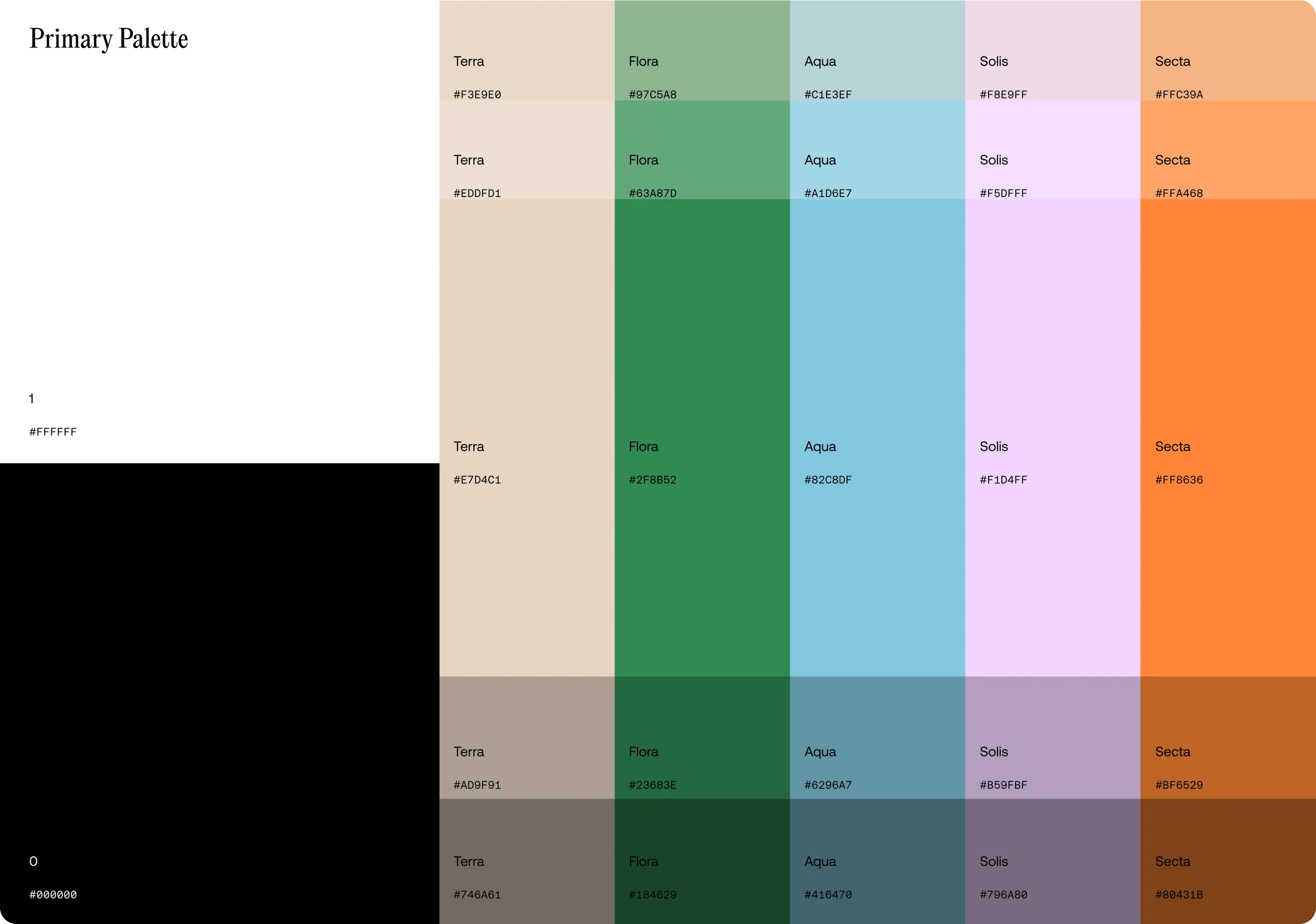 ORO Primary Brand Color Palette
